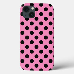 Zwarte polka stippen op roze Hoesje-Mate iPhone ca Case-Mate iPhone Case