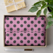 Zwarte polka-stippen op roze tissuepapier (Geschenk)