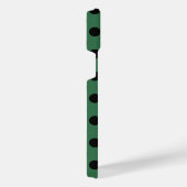 Zwarte polka-stippen op skeletgroen iPhone hoesje (Rechterkant)