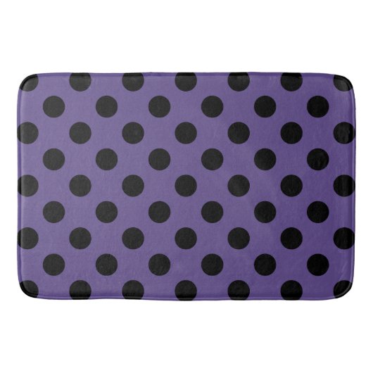 Zwarte polka stippen op ultra violet badmat (Voorkant)
