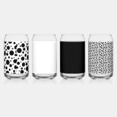 Zwarte Polka stippen op wit | Blikvorm Glas (Links)