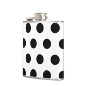Zwarte polka-stippen op wit heupfles (Links)
