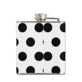 Zwarte polka-stippen op wit heupfles (Achterkant)
