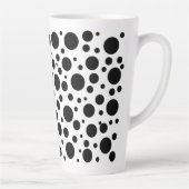 Zwarte Polka stippen op wit | Latte Mok (Rechts)