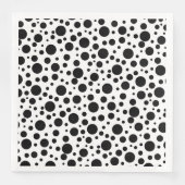 Zwarte Polka stippen op wit | Servet (Voorkant)