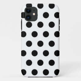 Zwarte polka stippen op witte achtergrond Case-Mate iPhone case