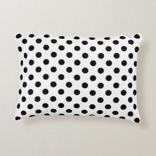 Zwarte polka stippen op witte achtergrond decoratief kussen