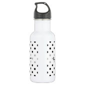 zwarte polka stippen op witte achtergrond waterfles  (Achterkant)