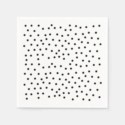 Zwarte polka stippen servet (Voorkant)