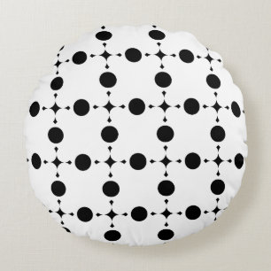 Zwarte polka stippen, Stippenpatroon, Stippen, Ges Rond Kussen