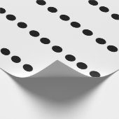 Zwarte polka stippen Witte aangepaste kleur Trendy Cadeaupapier (Hoek)