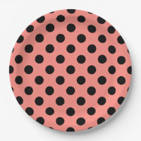 Zwarte polkadots op perzik