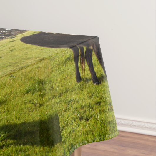 Zwarte poly-Koe met witte zijde, Tafelkleed (Voorbeeld)