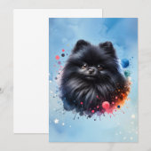 Zwarte pomeraanse waterverf illustratie kaart (Voorkant / Achterkant)