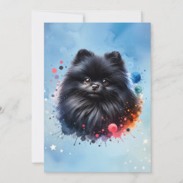 Zwarte pomeraanse waterverf illustratie kaart