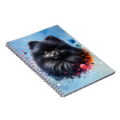 Zwarte pomeraanse waterverf illustratie notitieboek (Rechterzijde)
