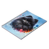 Zwarte pomeraanse waterverf illustratie notitieboek (Linkerzijde)