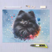 Zwarte pomeraanse waterverf illustratie tissuepapier (Craft)