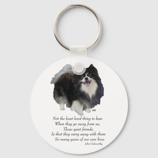 Zwarte Pomeranian Aandenken Sleutelhanger (Voorkant)