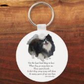 Zwarte Pomeranian Aandenken Sleutelhanger (Voorkant)