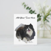 Zwarte Pomeranian Briefkaart (Staand voorkant)