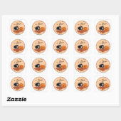 Zwarte Pomeranian Halloween Vierkante Sticker (Vel)