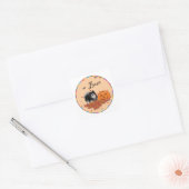 Zwarte Pomeranian Halloween Vierkante Sticker (Envelop)