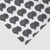 Zwarte Pomeranian Lieve Cartoon Hond Patroon Tissuepapier (Detail)