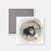 Zwarte Pomeranian met Zeilboot Magneet (Voorkant / Achterkant)