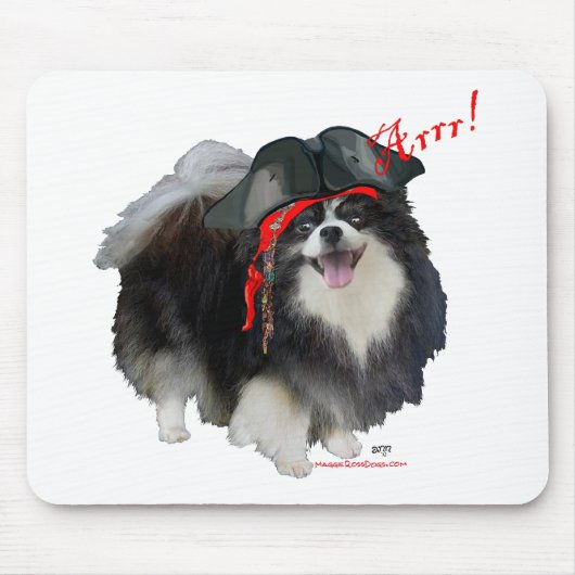 Zwarte Pomeranian Piraat - Arrr! Muismat (Voorkant)