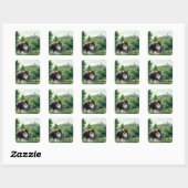 Zwarte Pomeranian Prins Vierkante Sticker (Vel)