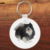Zwarte Pomeranian Sleutelhanger (Voorkant)