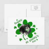 Zwarte Pomeranian St. Patrick's Day Briefkaart (Voorkant / Achterkant)