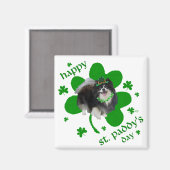 Zwarte Pomeranian St. Patricks Day Magneet (Voorkant / Achterkant)