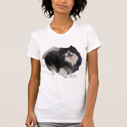 Zwarte Pomeranian T-shirt (Voorkant)