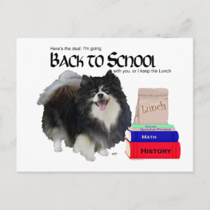 Zwarte Pomeranian Terug naar School Briefkaart