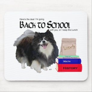 Zwarte Pomeranian Terug naar School Muismat