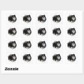 Zwarte Pomeranian Vierkante Sticker (Vel)