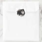 Zwarte Pomeranian Vierkante Sticker (Tas)