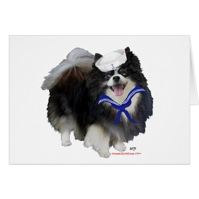 Zwarte Pomeranian Zeiler (Voorkant Horizontaal)