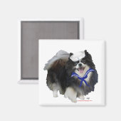 Zwarte Pomeranian Zeiler Magneet (Voorkant / Achterkant)