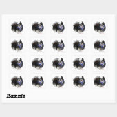 Zwarte Pomeranian Zeiler Vierkante Sticker (Vel)