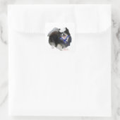 Zwarte Pomeranian Zeiler Vierkante Sticker (Tas)
