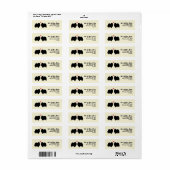 Zwarte Pommeren Dog Silhouettes met hart Etiket (Full Sheet)