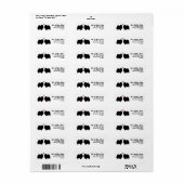 Zwarte Pommeren Dog Silhouettes met hart Etiket (Full Sheet)