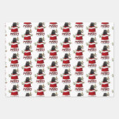 Zwarte Pommeren in de feestdag Gift Bag Inpakpapier Vel (Voorkant 3)