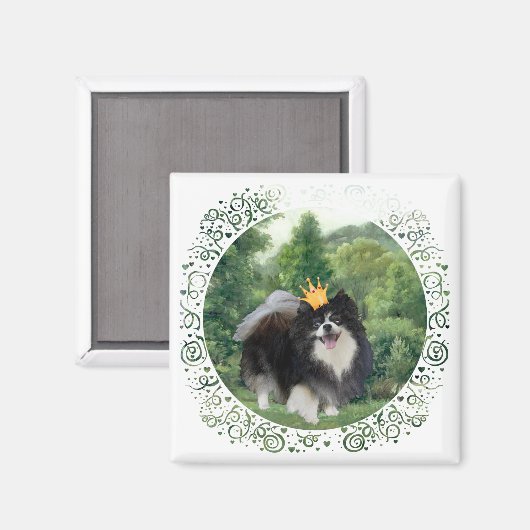 Zwarte Pommeren Prins Magneet (Voorkant / Achterkant)