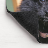 Zwarte Pommeren Puppy Muismat (Hoek)