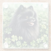 Zwarte Pommeren St Patricks Day Glazen Onderzetter (Achterkant)