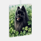 Zwarte Pommeren St Patricks Day Metalen Ornament (Voorkant Rechts)